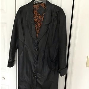 COPY - Fully Length Black Leather Coat